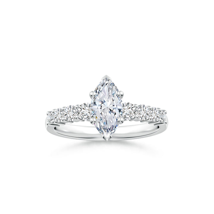 Marquise Solitaire Graduated Engagement Ring