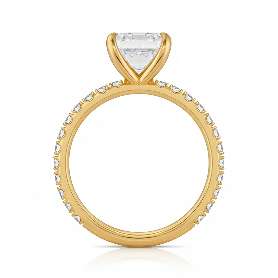 Emerald Modern Pave Ring