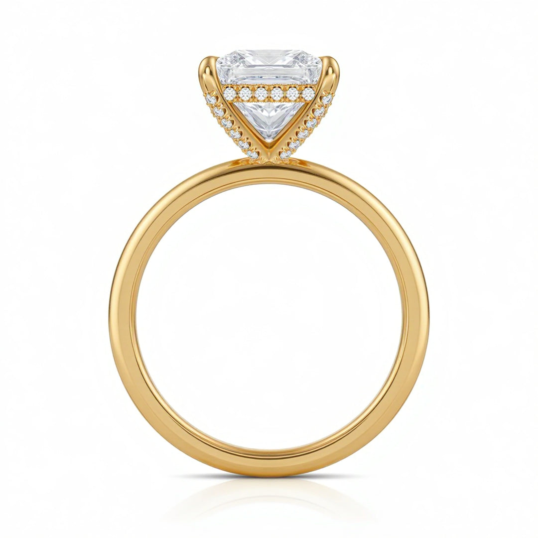 Princess Solitaire Ring With Diamond Basket