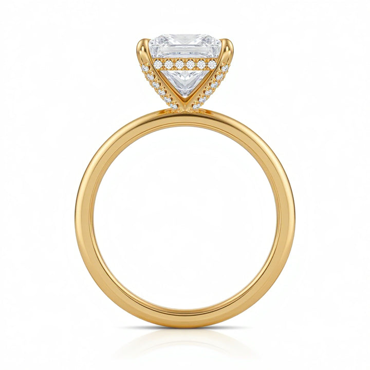 Princess Solitaire Ring With Diamond Basket