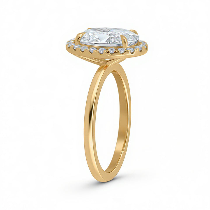 Oval Halo Solitaire Ring