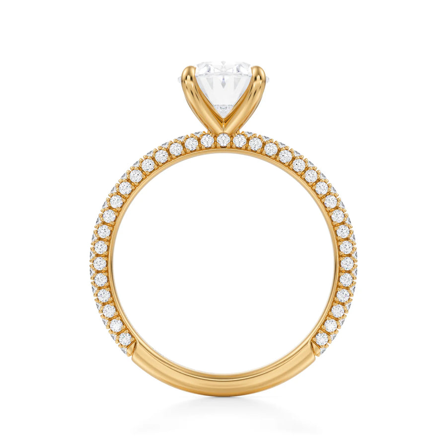 Oval Three Row Pave Ring