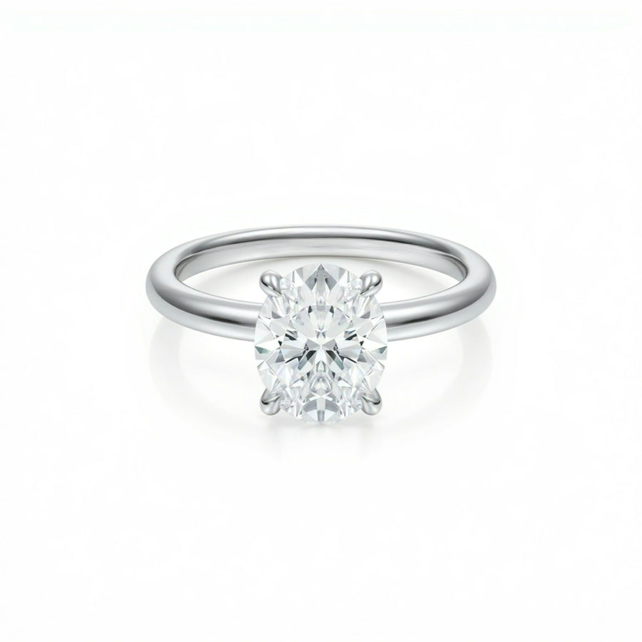 Oval Classic Open Solitaire Ring