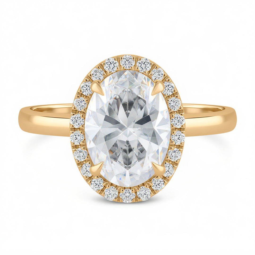 Oval Halo Solitaire Ring