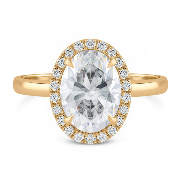 Oval Halo Solitaire Ring