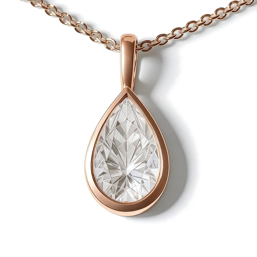Pear Bezel Set Pendant