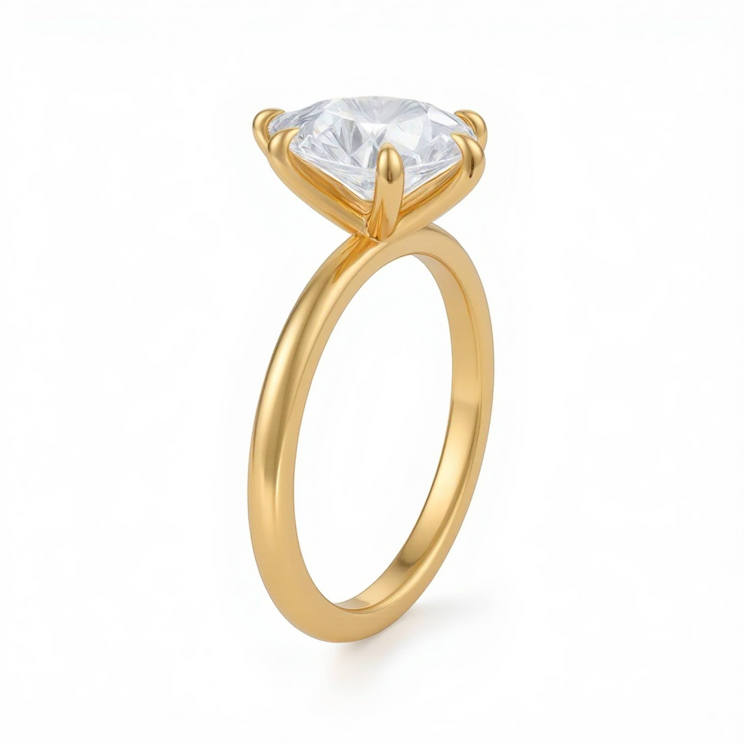 Pear Classic Open Solitaire Ring