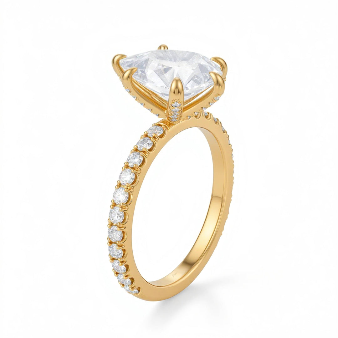 Pear Pave Ring With Pave Prongs