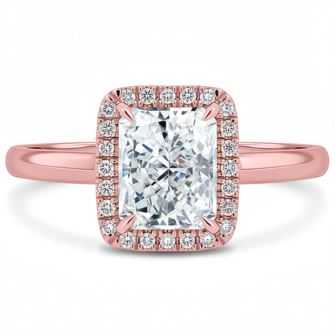 Radiant Halo Solitaire Ring