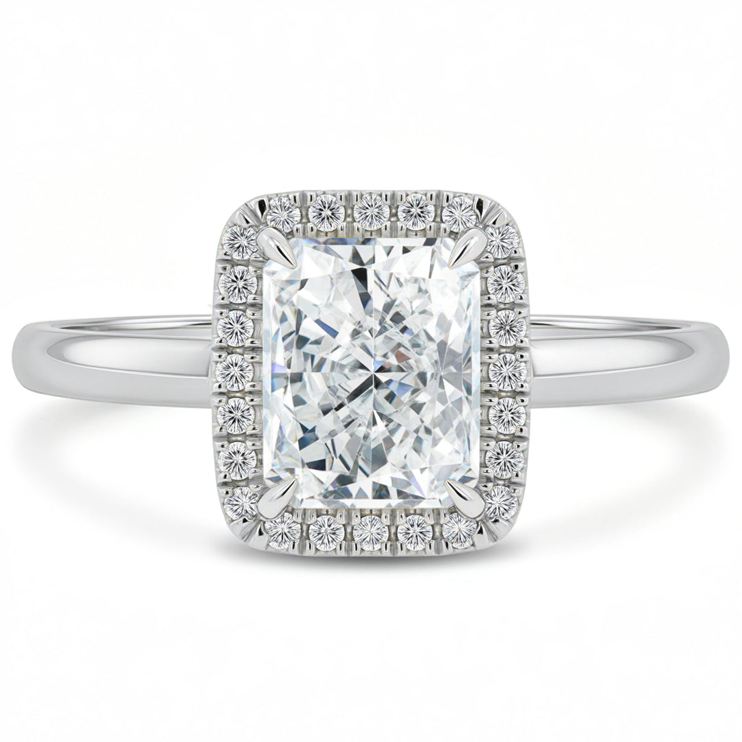 Radiant Halo Solitaire Ring