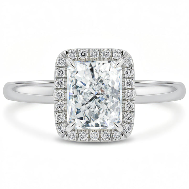 Radiant Halo Solitaire Ring