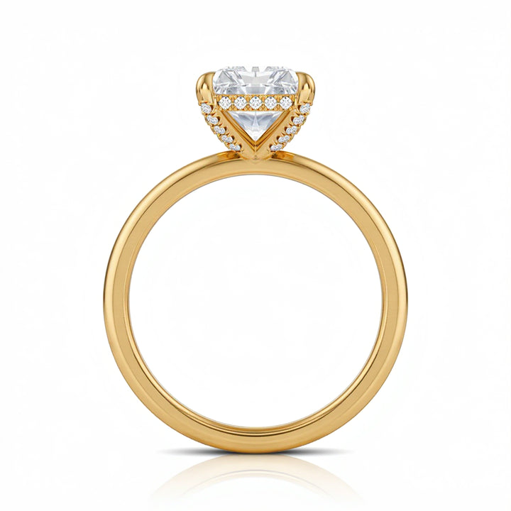 Radiant Solitaire Ring With Diamond Basket
