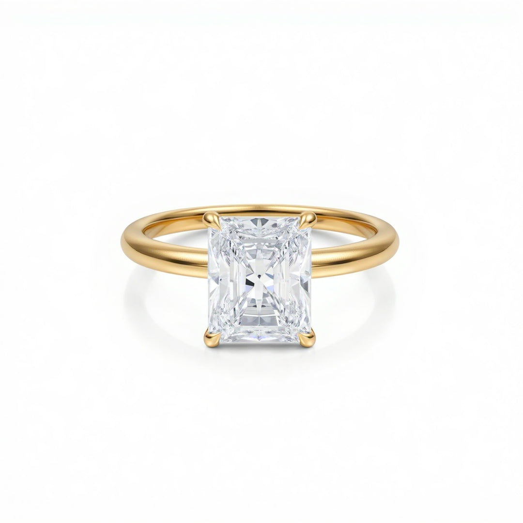 Radiant Solitaire Ring With Pave Prongs