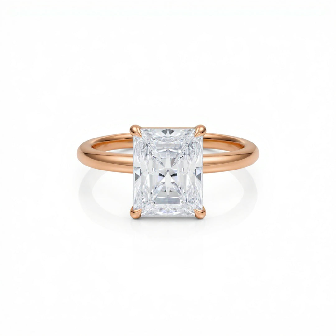 Radiant Solitaire Ring With Pave Prongs
