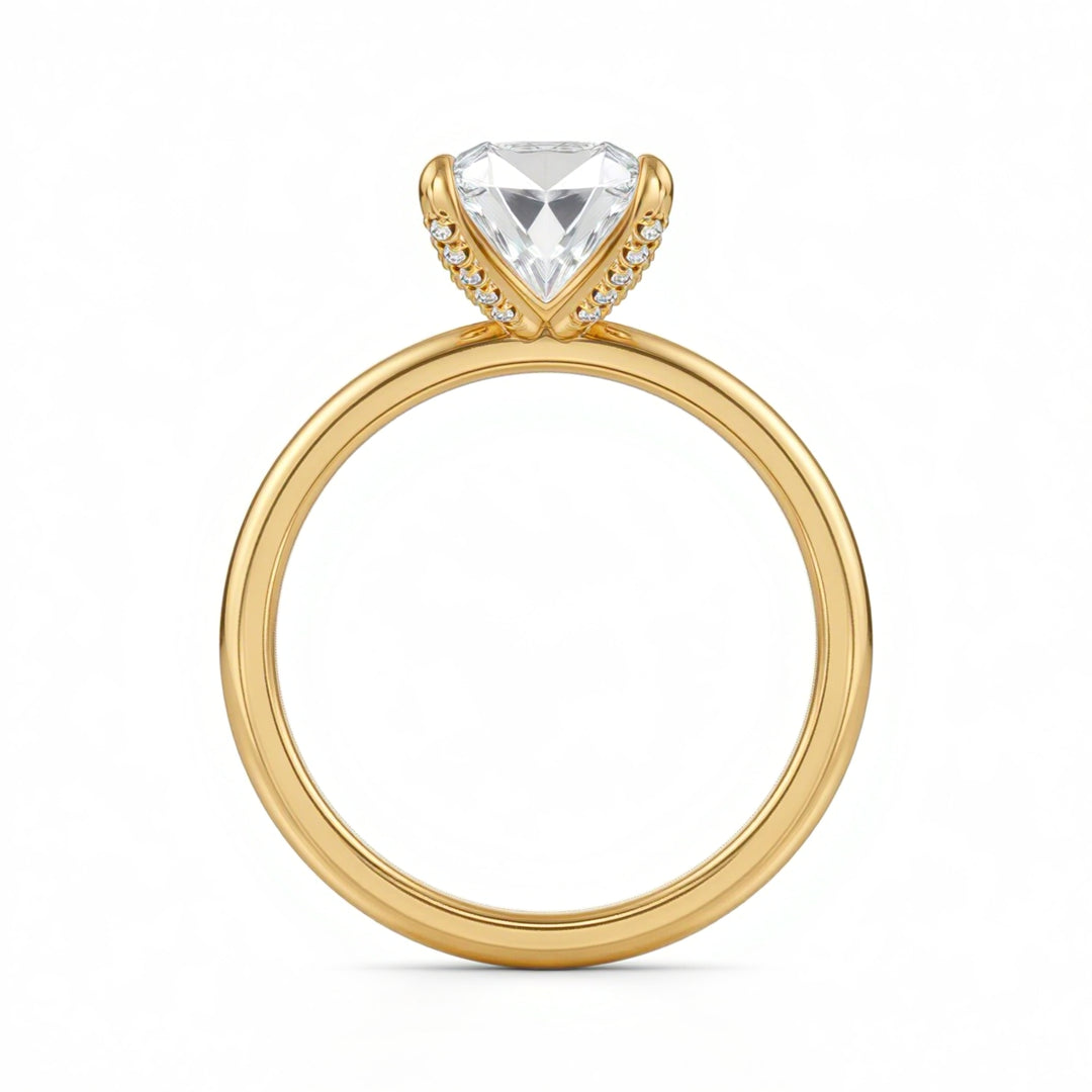 Radiant Solitaire Ring With Pave Prongs