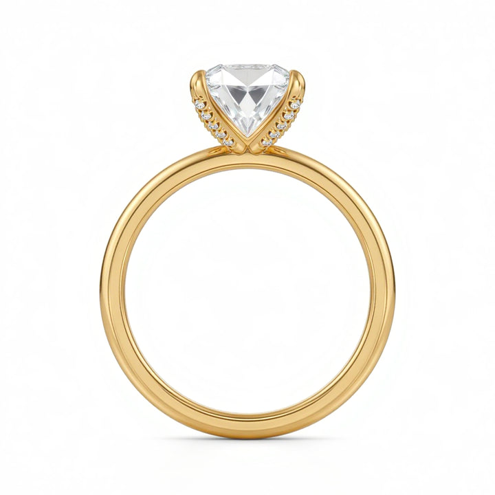 Radiant Solitaire Ring With Pave Prongs