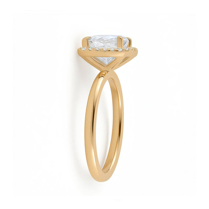 Cushion Halo Solitaire Ring