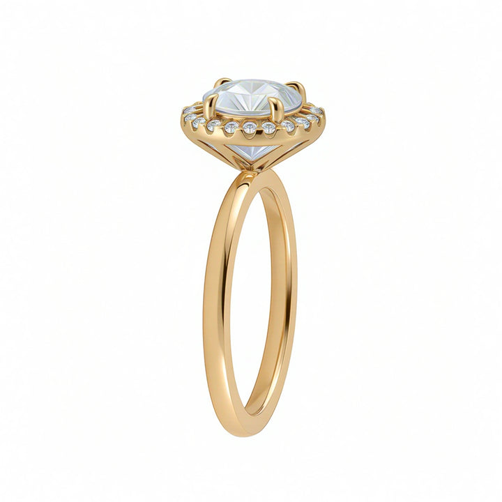 Round Halo Solitaire Ring
