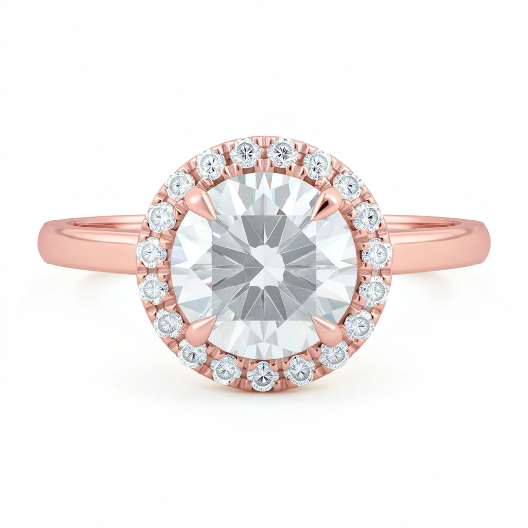 Round Halo Solitaire Ring
