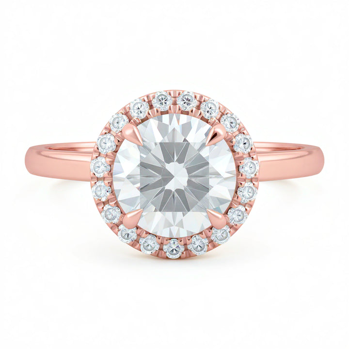 Round Halo Solitaire Ring