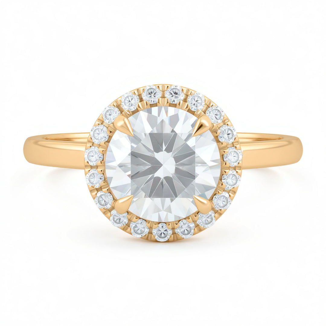 Round Halo Solitaire Ring