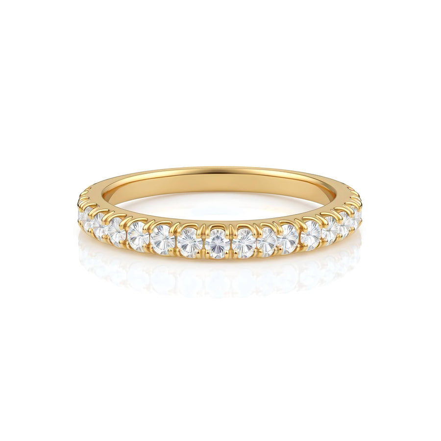 Single Row 3/4 Pave Diamond Eternity Band
