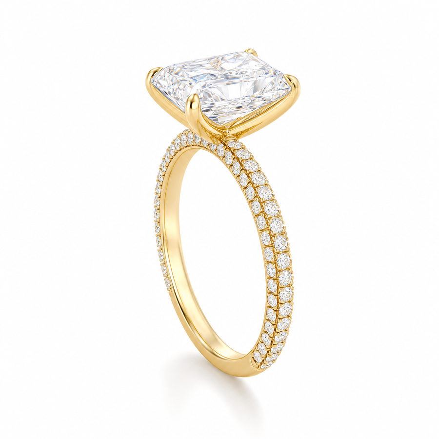 Radiant Three Row Pave Ring