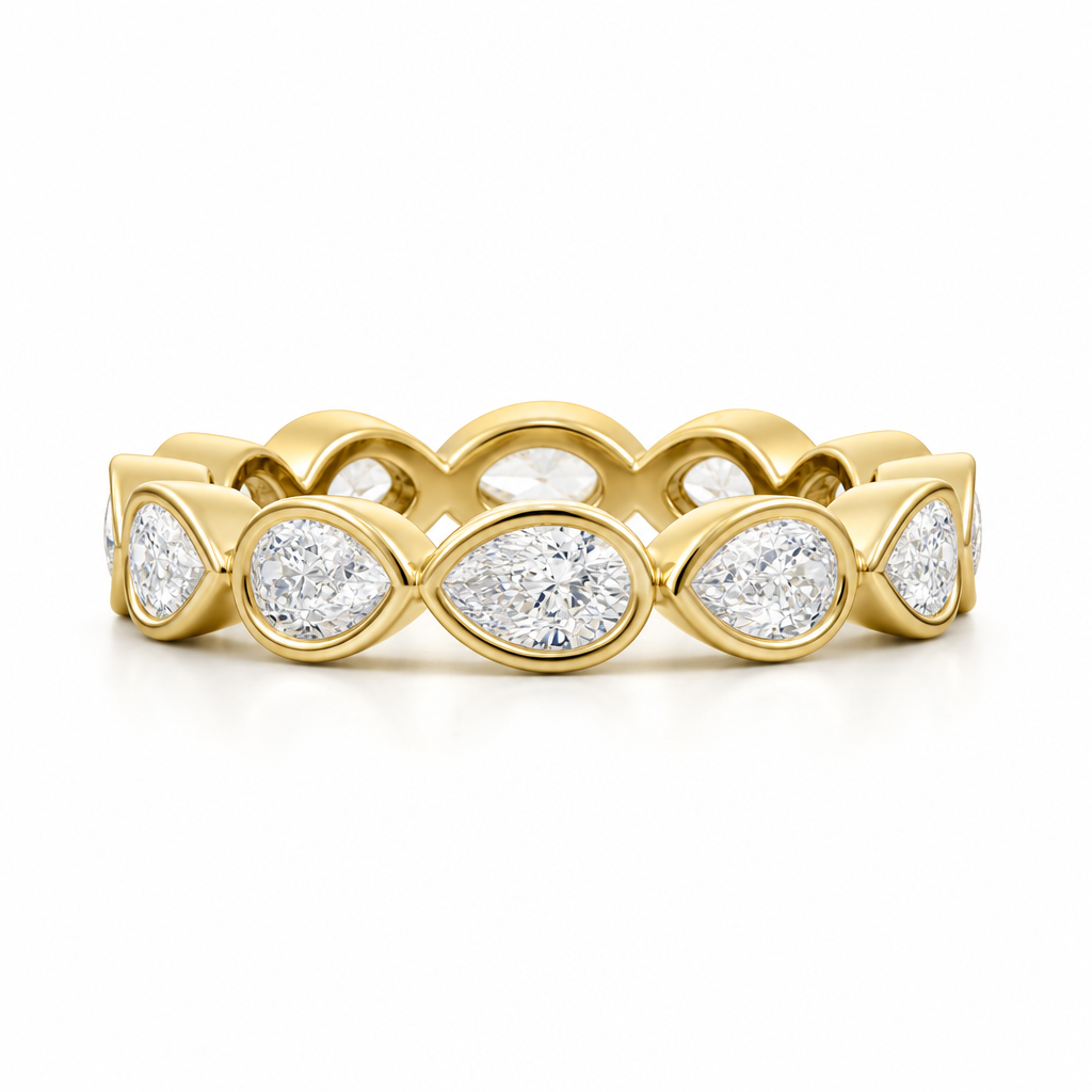 Pear Bezel Horizontal Eternity Band
