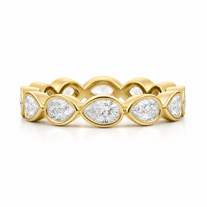Pear Bezel Horizontal Eternity Band