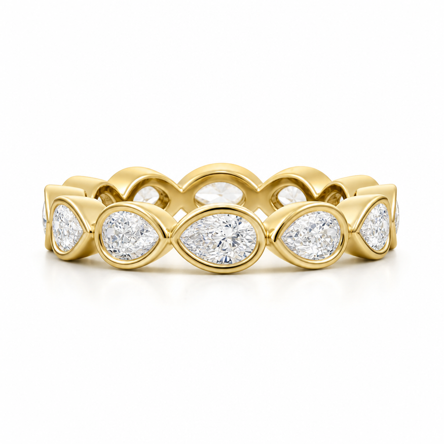 Pear Bezel Horizontal Eternity Band