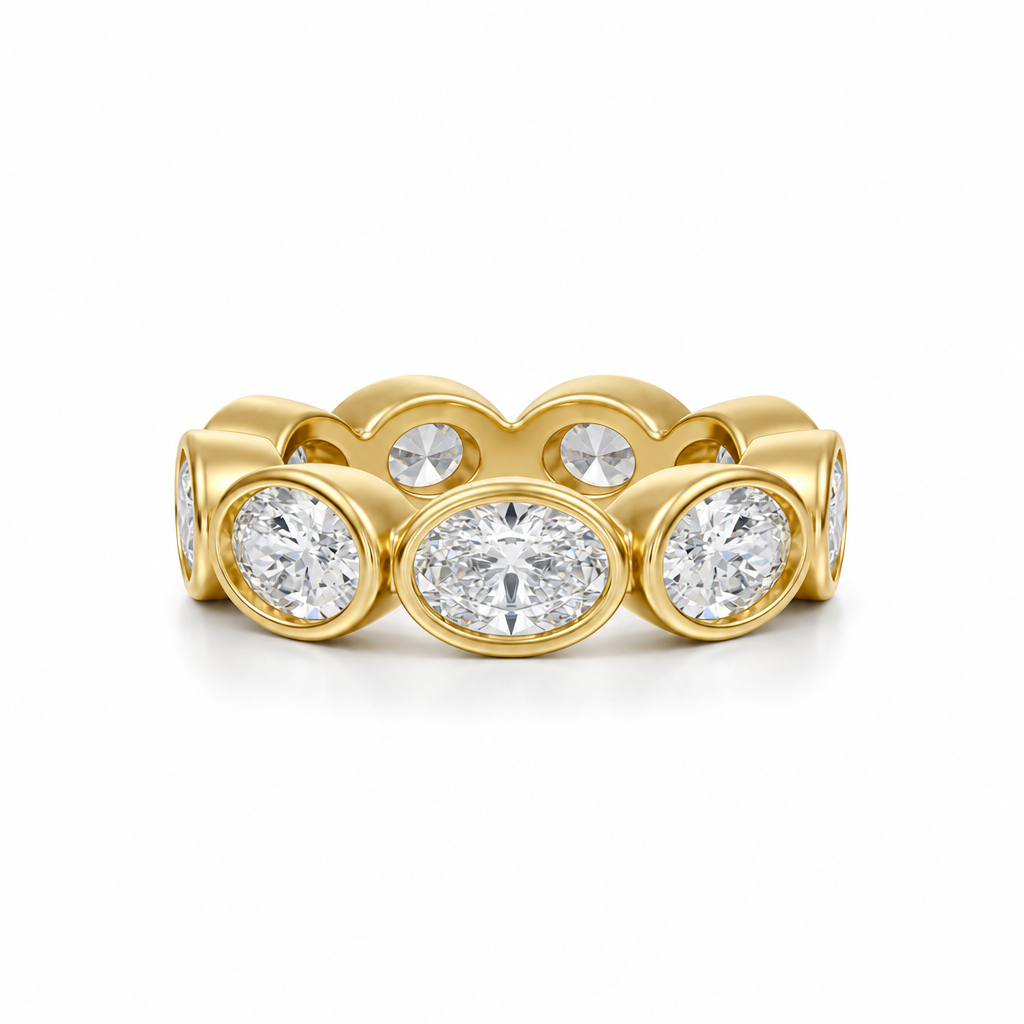 Oval Bezel Horizontal Eternity Band