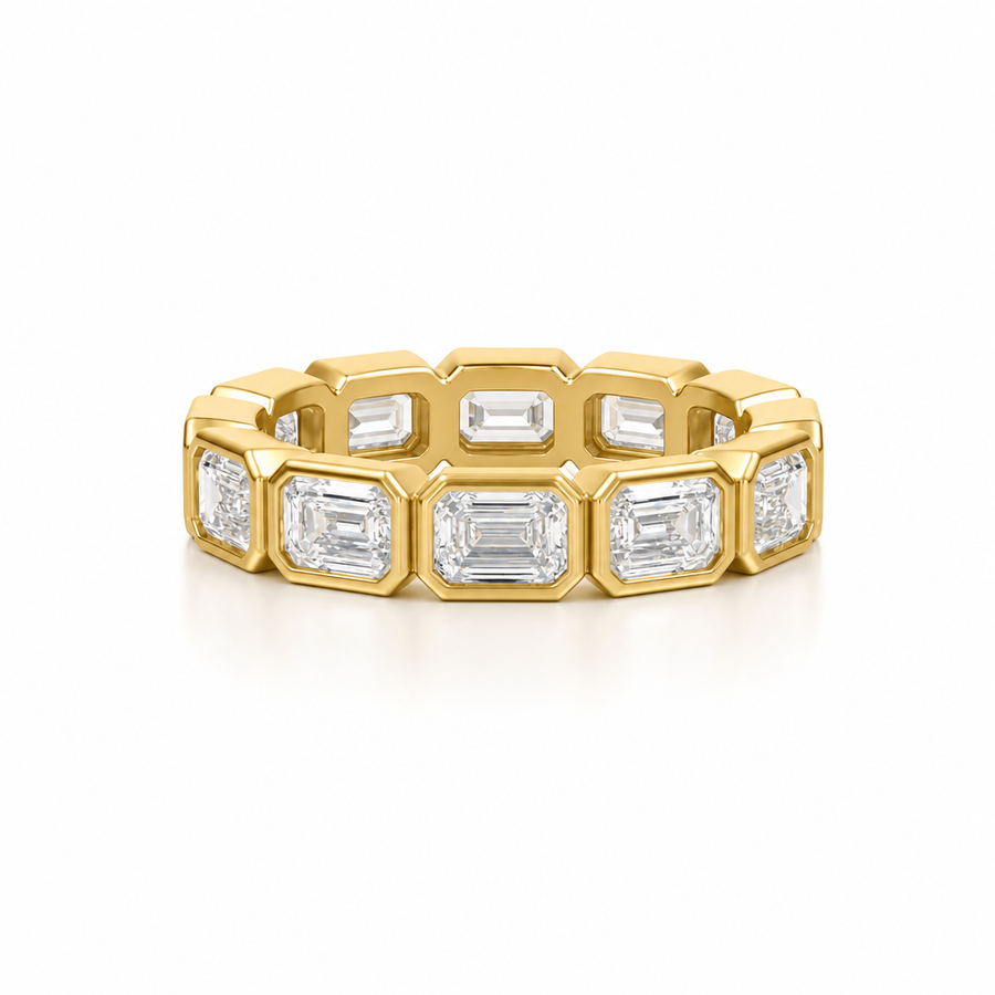 Emerald Bezel Horizontal Eternity Band