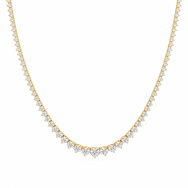 10 Carat Lab Grown Diamond Graduated Tennis Necklace