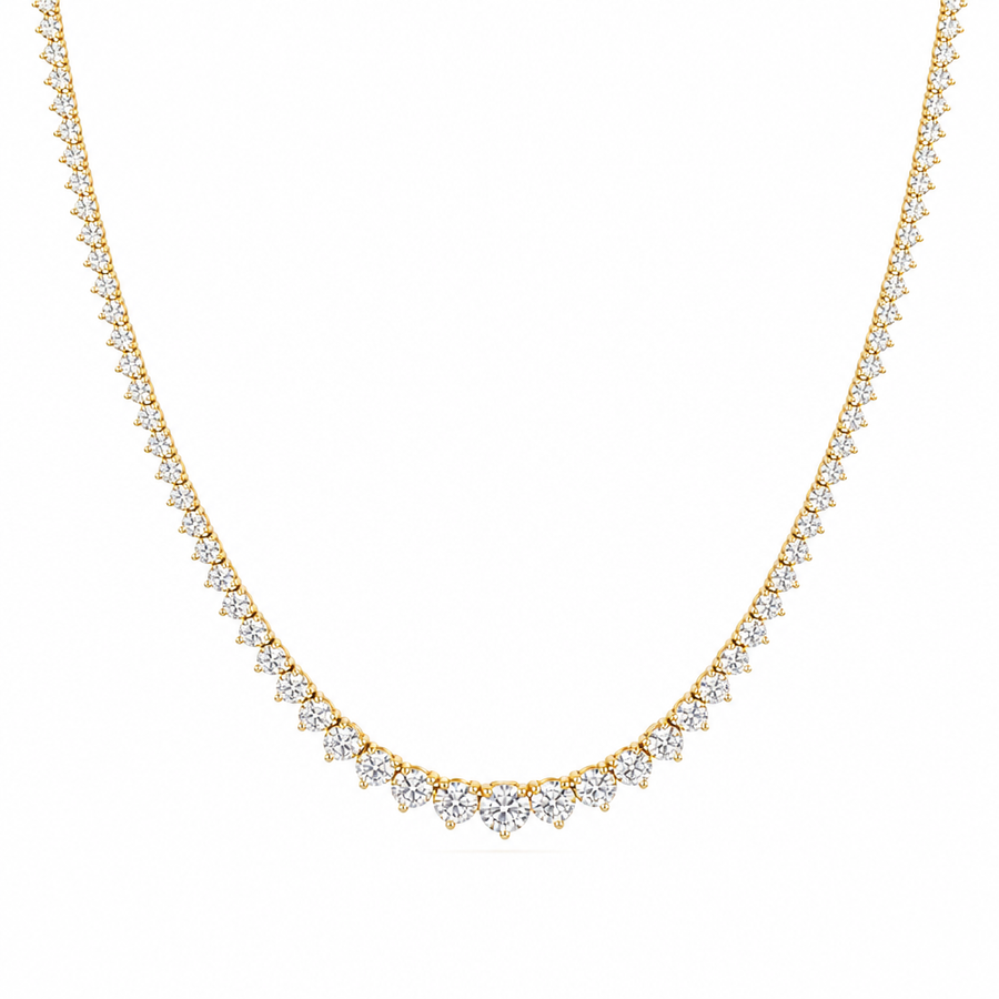 10 Carat Lab Grown Diamond Graduated Tennis Necklace