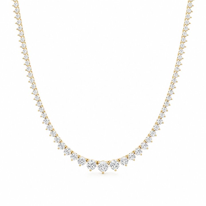 13 Carat Lab Grown Diamond Graduated Tennis Necklace
