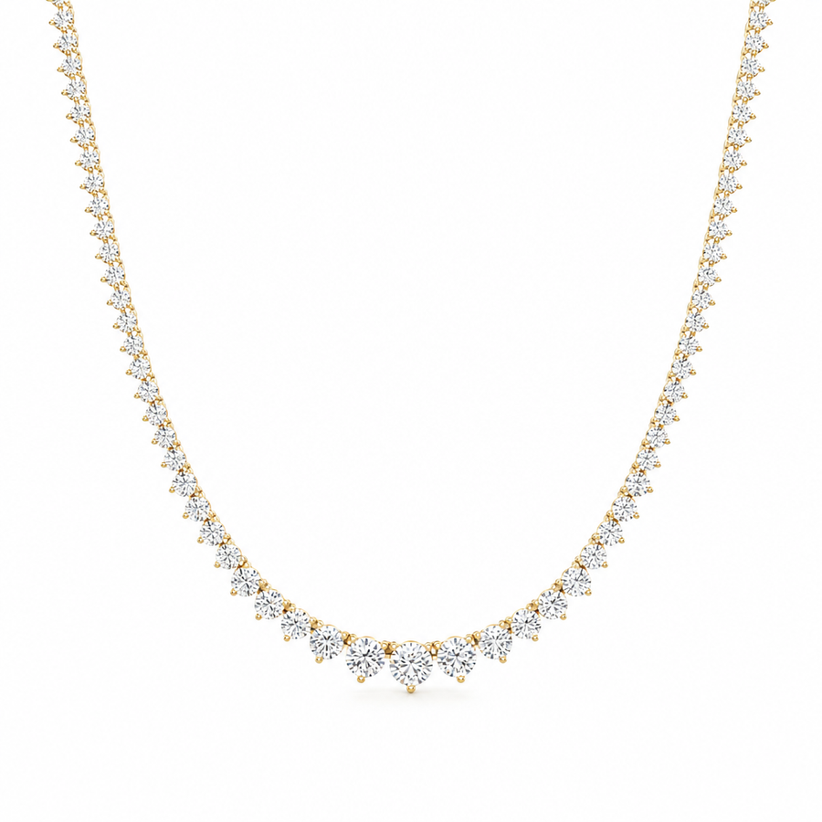 13 Carat Lab Grown Diamond Graduated Tennis Necklace
