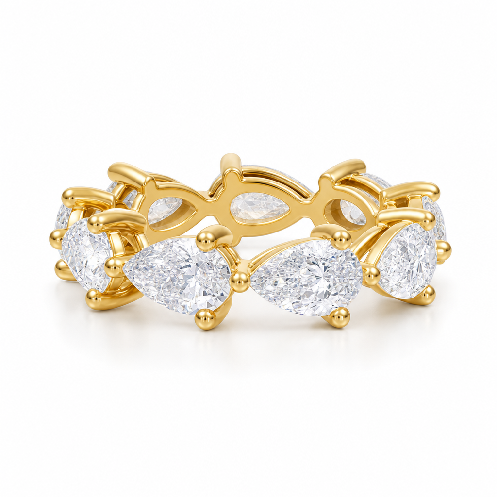 Horizontal Pear Eternity Band