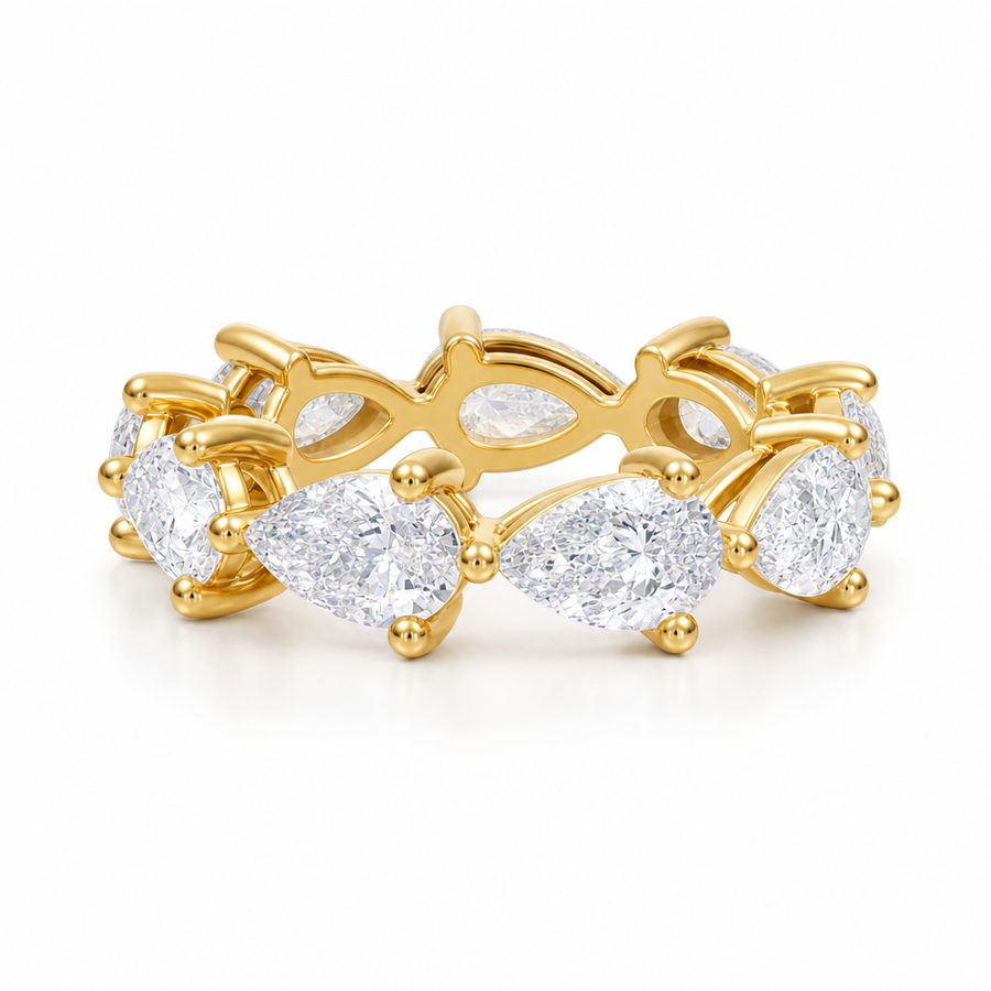 Horizontal Pear Eternity Band
