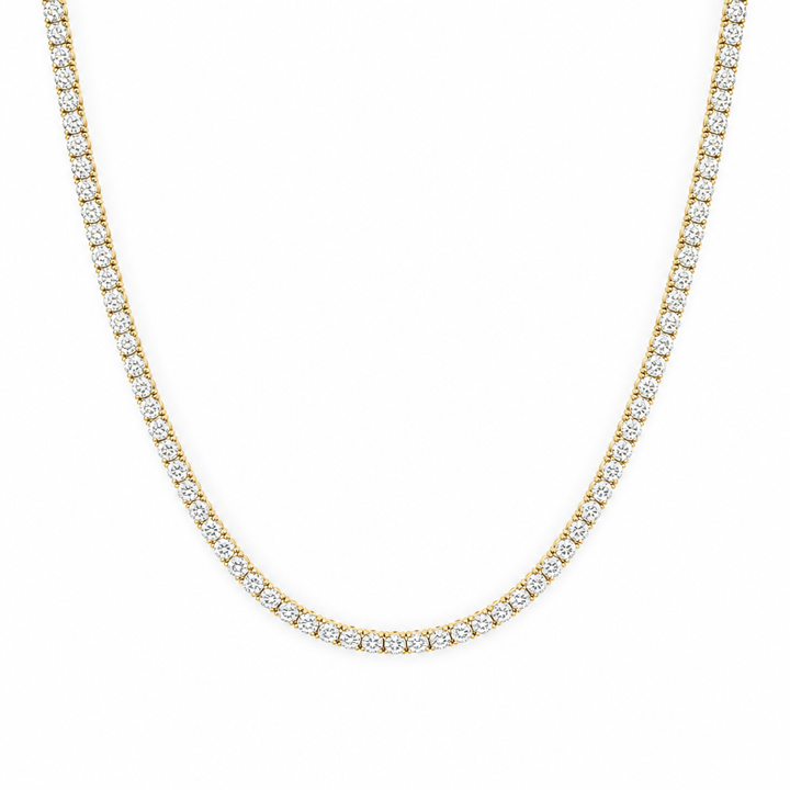 15 carat lab grown diamond tennis necklace with colourless round diamonds