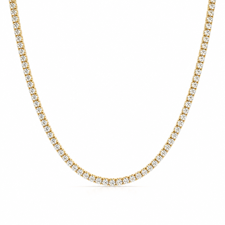 10 carat round lab grown diamond tennis necklace