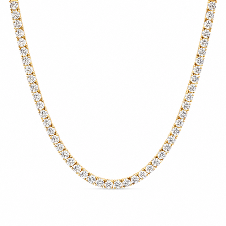 25 Carat Round Lab Grown Diamond Tennis Necklace