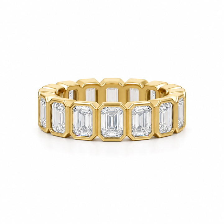 Emerald Bezel Vertical Eternity Band