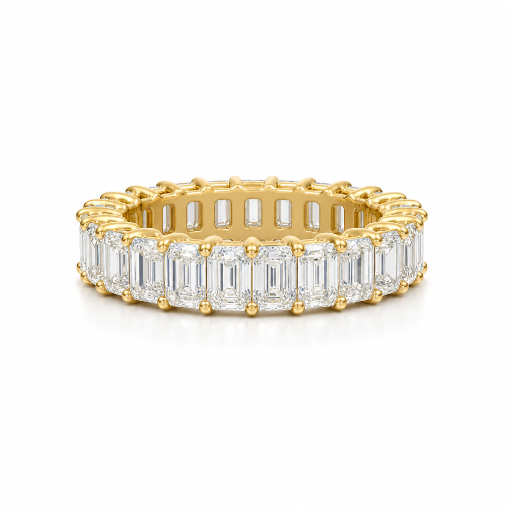 Emerald Basket Eternity Band