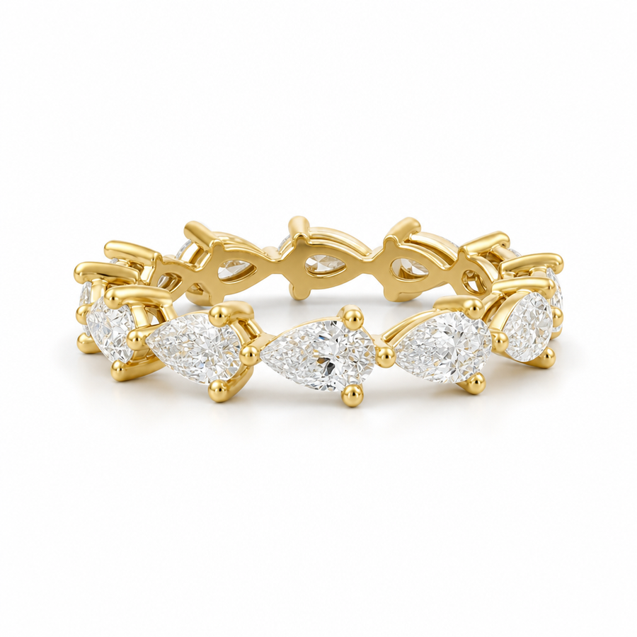 Horizontal Pear Eternity Band