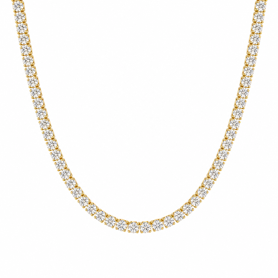 22 Carat Round Lab Grown Diamond Tennis Necklace