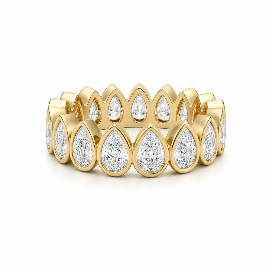 Pear Bezel Vertical Eternity Band
