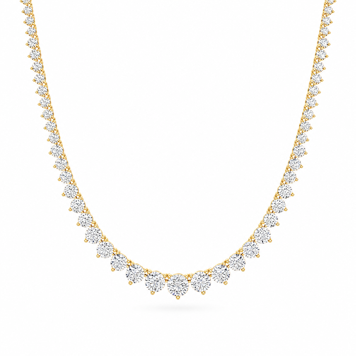 18 Carat Lab Grown Diamond Graduated Tennis Necklace