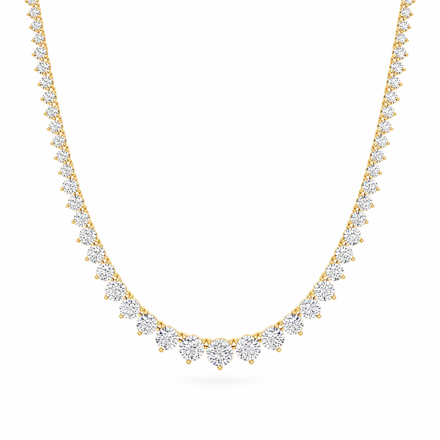 18 Carat Lab Grown Diamond Graduated Tennis Necklace