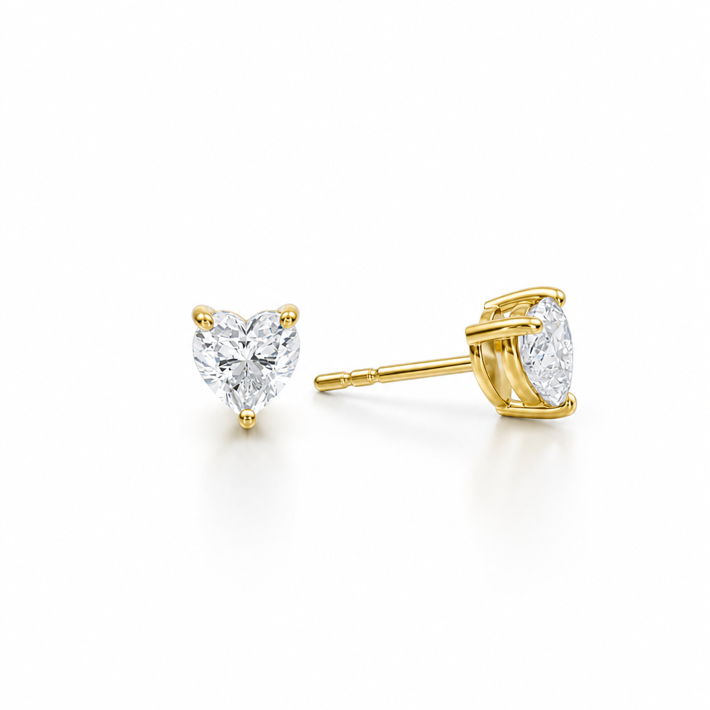 Heart Shape Lab Grown Diamond Stud Earrings