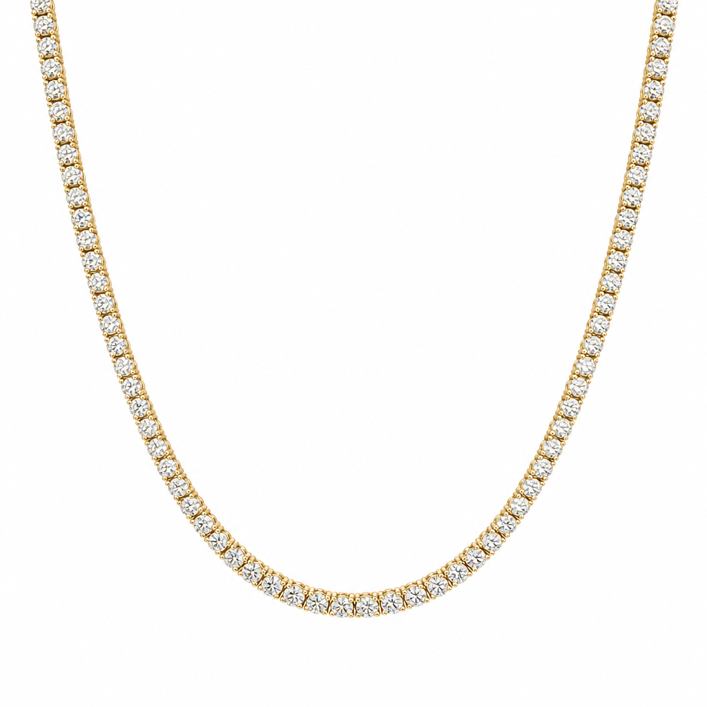13 carat round lab grown diamond tennis necklace